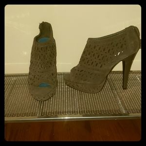 Herstyle Gray Open Toe Heels